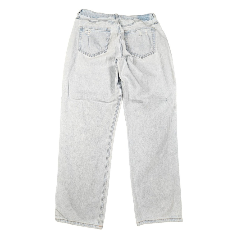 Hollister Curvy High Rise Mom Jeans Womens 13R W31 L27 Light Wash Distressed - Picture 6 of 13